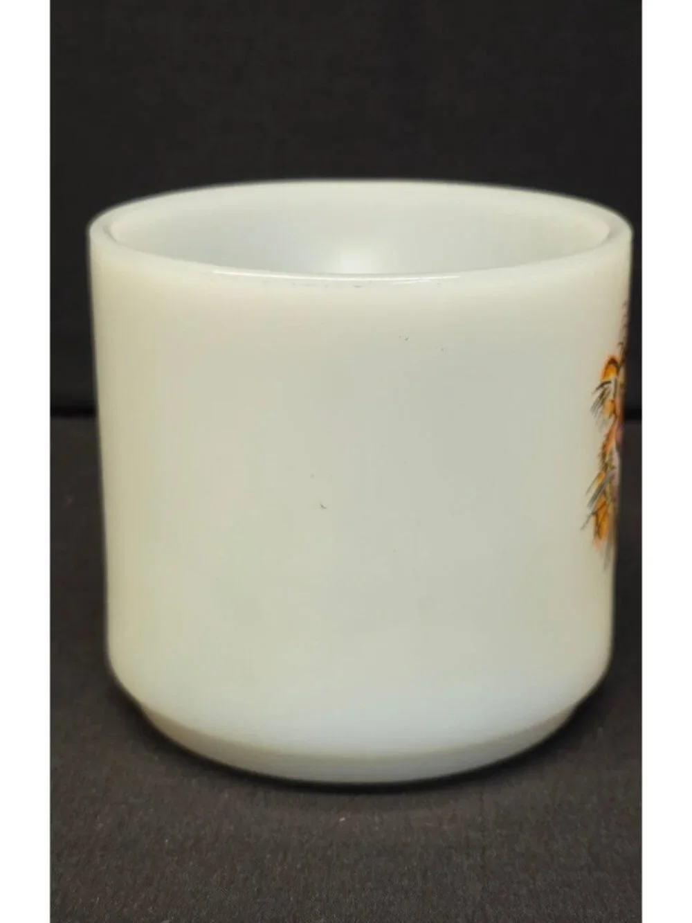 Vintage 1960s Fire-King Milk Glass Mug Advertising Tiger for Esso Exxon Petrol